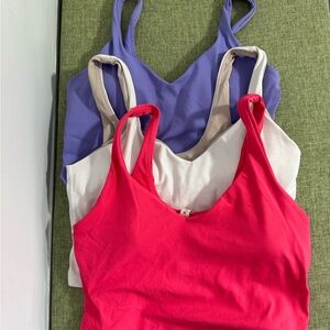 lululemon align tank - 3 pack - Dark Lavender, White, and Lip Gloss